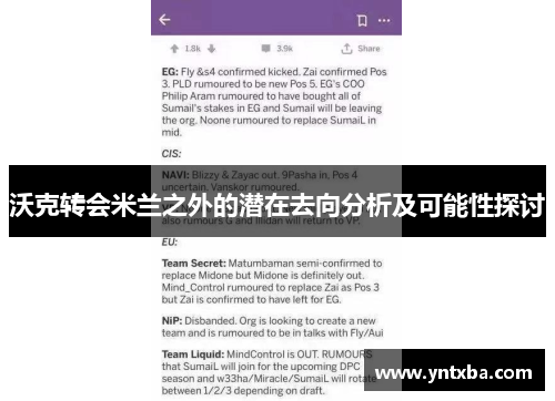 沃克转会米兰之外的潜在去向分析及可能性探讨